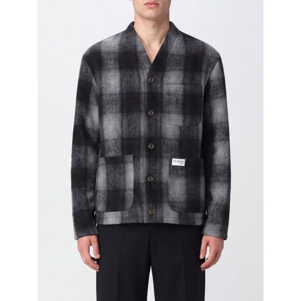 Fay Men Tartan Virgin Wool Cardigan Fay With V-Neck And Button Closure
